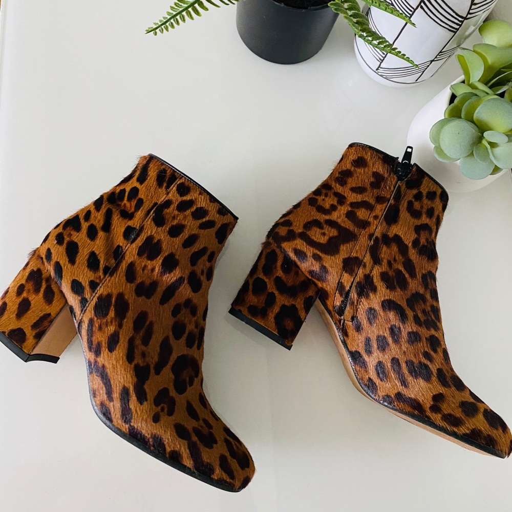 ZARA Leopard Heeled Bootie
